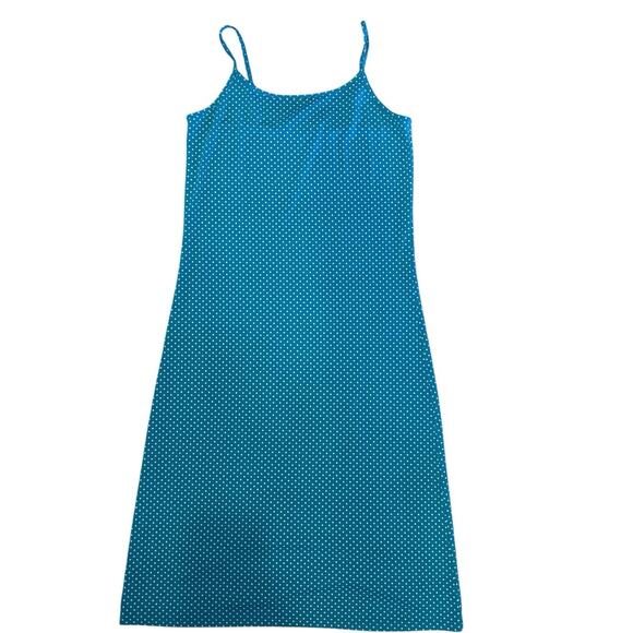 Woman's Michael Kors Summer Dress Teal with White Polka Dots Size Small - Picture 1 of 5